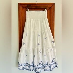 Lauren Ralph Lauren Cotton Swiss Dot Midi Skirt